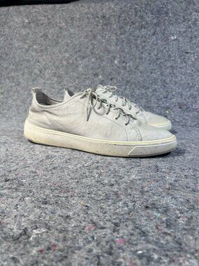 ECCO Men's Leather Tray  Sneakers Size 45 EU 11-11.5 US Gray Casual Lace-Up